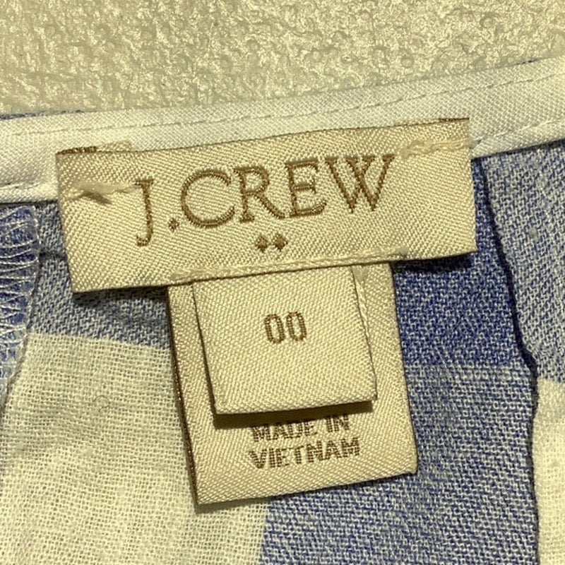 J. Crew Gingham Shell Top Women’s 00 — Linen Blend, Classic, Summer