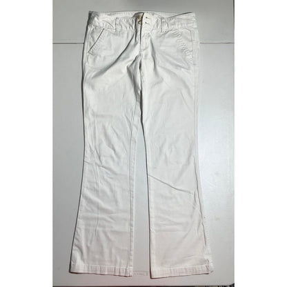 American Eagle Women's 4 Long Khaki Flare Casual Pants Y2K Preppy