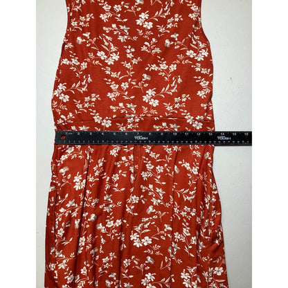 Guberry Orange Floral Sundress Women M — Sleeveless, Summer, Casual