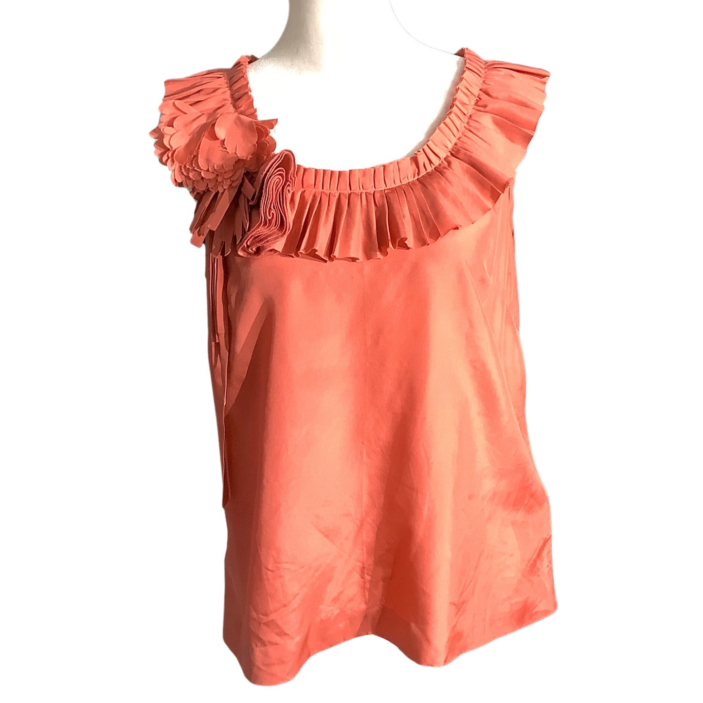 J.Crew 100% Silk Ruffle Blouse Women’s Size 4 — Feminine, Dressy, Elegant
