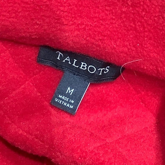 Talbots Red Zip-Up Fleece Jacket Sz M Cozy, Preppy, Casual Glam Mature