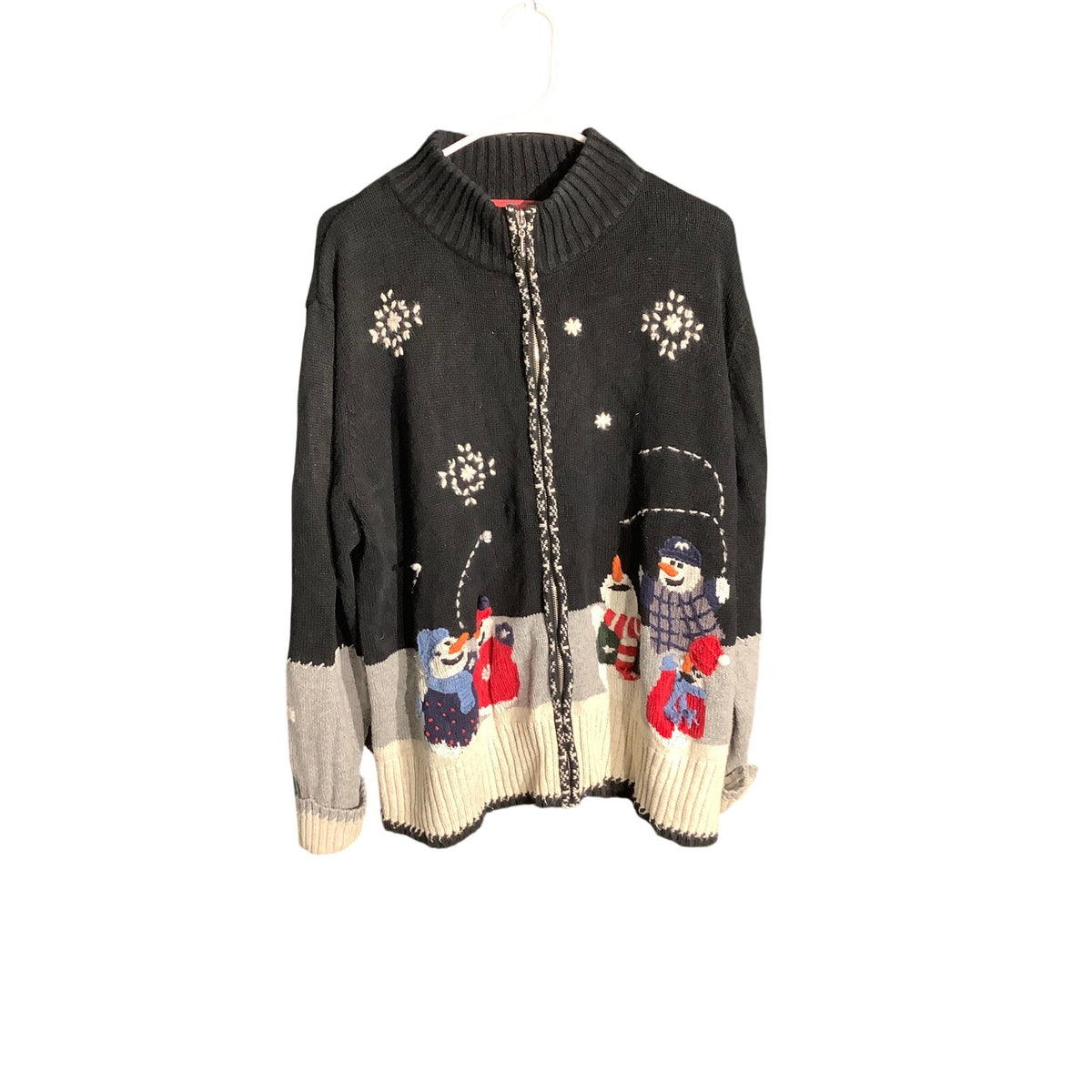 Holiday Snowmen Cardigan Sweater