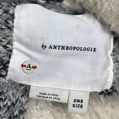 Anthropologie One Size White & Black Cow Print Fuzzy Sweater Cozy, Oversized