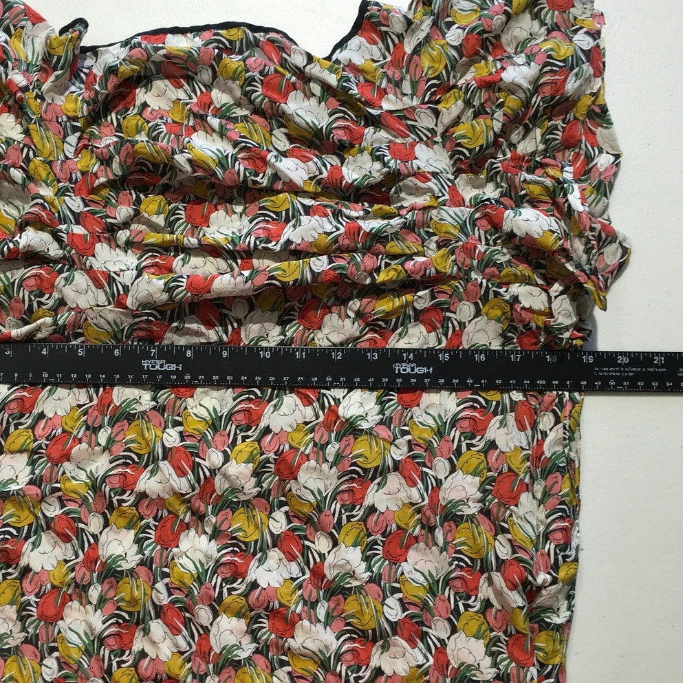 LiL Floral Silk Blouse Size 4 - Cottagecore, Feminine, Vintage