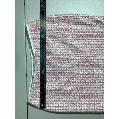 Reba Pink White Tweed Skirt Women’s Size 10 — Silk Blend, Ruffle Hem, Feminine