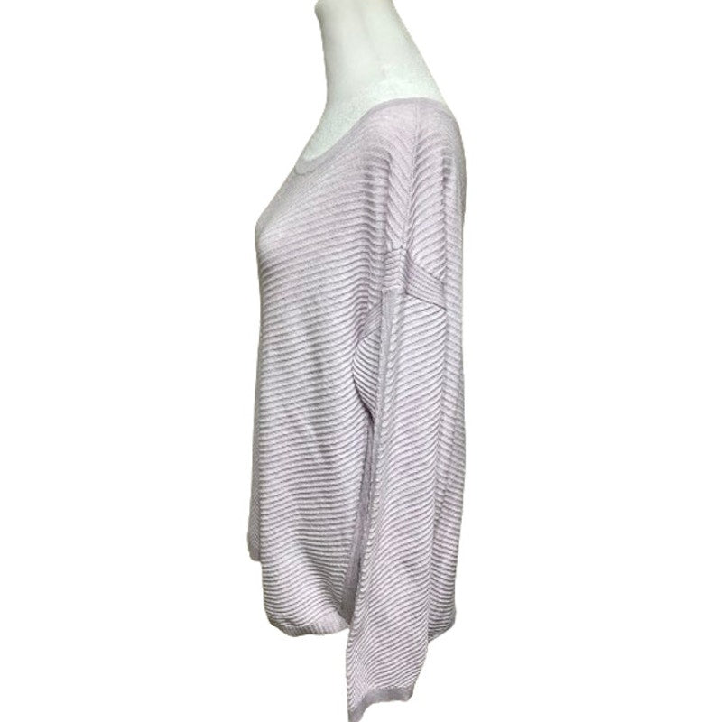 Retrology Lavender Ribbed Sweater - Sz L, Cozy Knit, Casual Wear