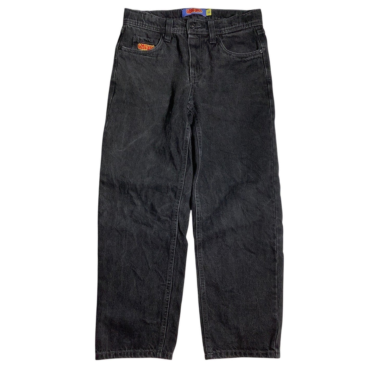 Empyre Black Straight Leg Jeans Youth Size 25 — Skate, Y2K, Grunge