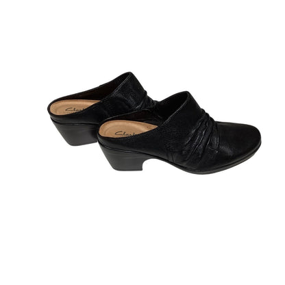 Clarks Women's Black Slip-On Booties - Size 6 - Casual, Comfortable, Ankle Boots