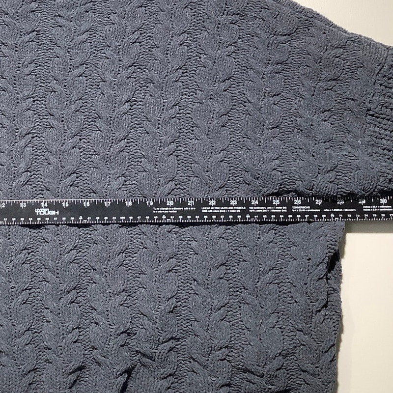 POL Dark Gray Chunky Knit Sweater Women S — Oversized, Cozy, Boho