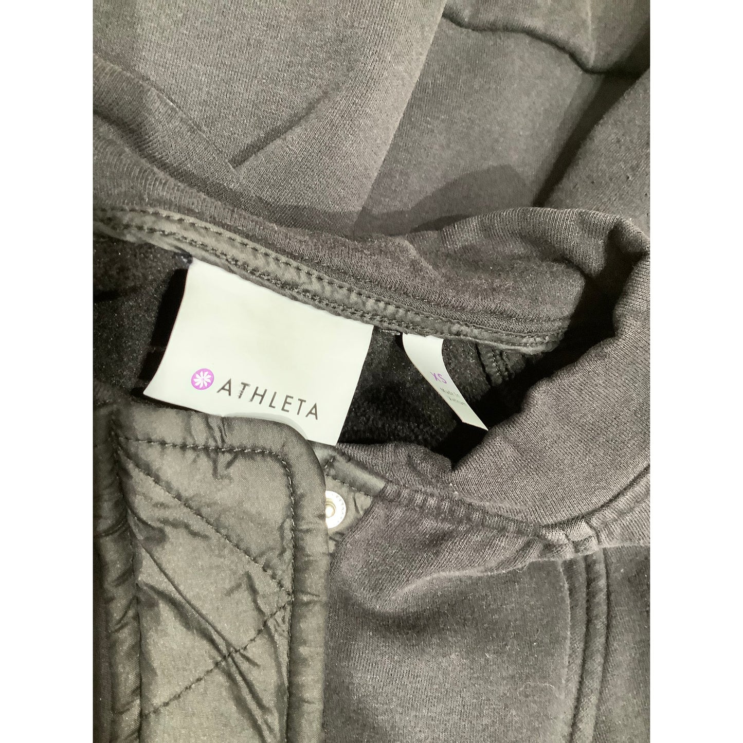 Athleta Black Zip-Up Jacket XS - Cozy, Minimalist, Athleisure