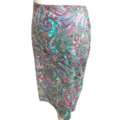 Talbots Petite Multicolor Paisley Skirt, Size 6P - Colorful, Vibrant, Casual