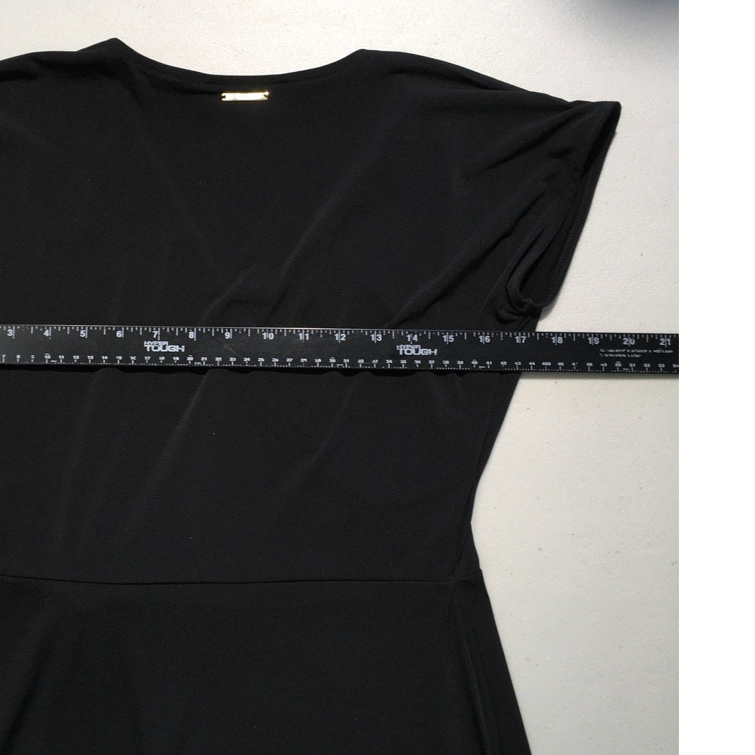 Michael Kors Black Faux Wrap Dress Size S - Minimalist, Chic, Office Siren