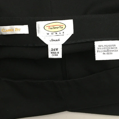 Talbots Classic Fit Black Stretch Pants 24W Minimalist, Office Siren, Versatile