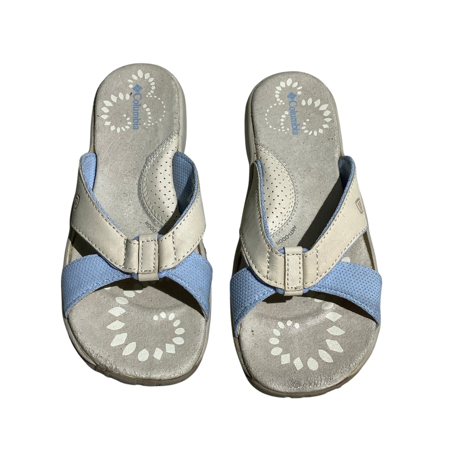 Columbia Nani Slide Sandals Light Blue/Ivory Women’s 7— Comfort, Outdoor, Casual