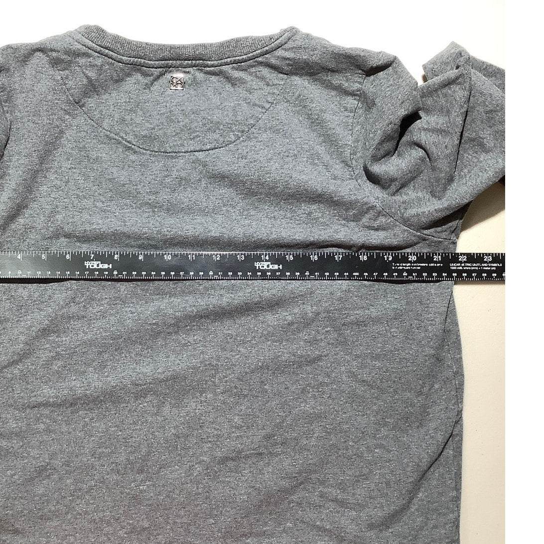 Calvin Klein Gray Rhinestone Logo Sweater Women’s XL — Y2K, Glam, Athleisure