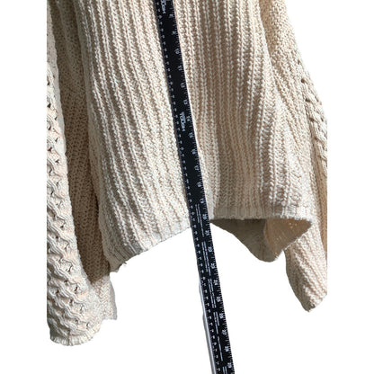 POL Chunky Knit Sweater Cream/Light Pink Women’s S/M — Oversized, Cozy, Boho
