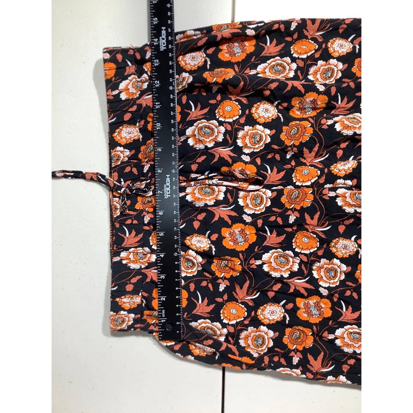 SHEIN Floral Print Boho Pants Women Size 6 — Tie Front, Wide Leg, Lightweight