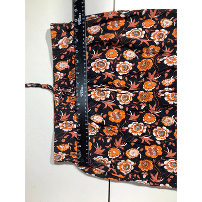 SHEIN Floral Print Boho Pants Women Size 6 — Tie Front, Wide Leg, Lightweight