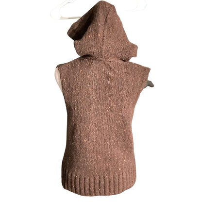 Talbots Confetti Knit Sleeveless Zip Hoodie Women Small — Cozy, Layering, Casual