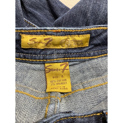 Seven7 Dark Wash Denim Jeans Women’s Size 4 – Classic, Embroidered, Straight Leg