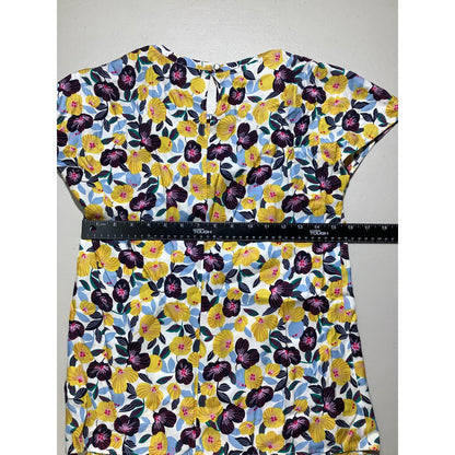 Boden Multi-Color Floral Silk Blend Top Women 4 Regular —Floral, Elegant, Spring