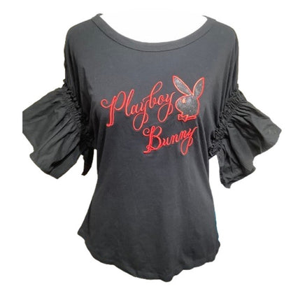 Playboy Bunny Black Top, Size M - Baddie, Streetwear, Coquette