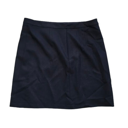 Brooks Brothers Navy Blue Red Fleece Wool Skirt Size 12 - Preppy, Classic, Chic