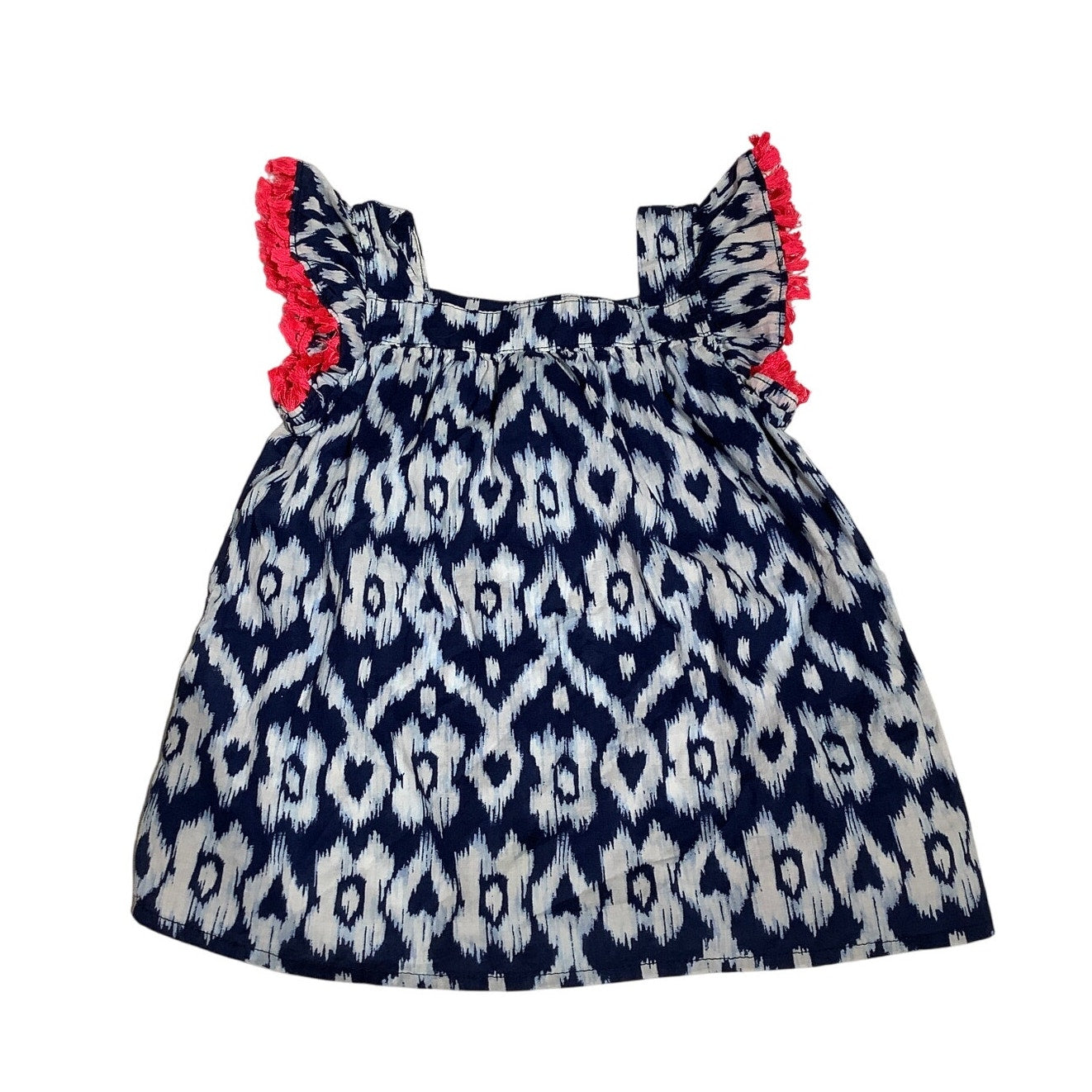 OshKosh B'Gosh Girls' Sleeveless Top - Size 6 Tassels Navy & White 100% Cotton