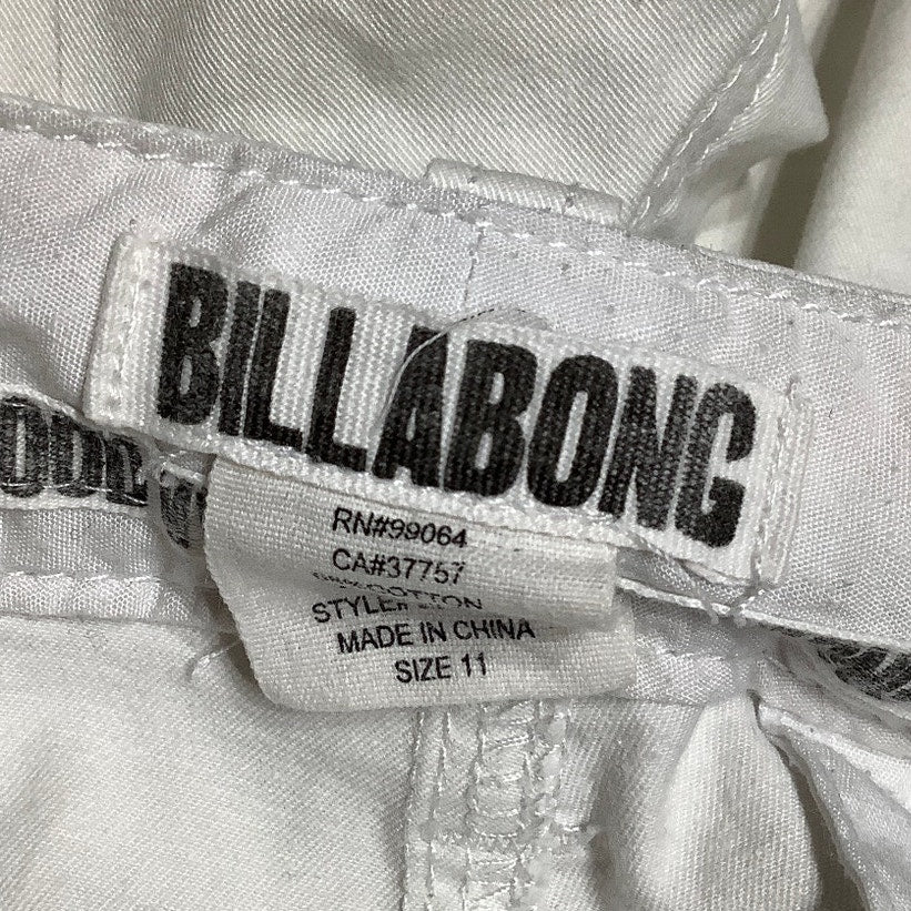 Billabong White Shorts Size 11 Skater Grunge Summer Surfer School Vacation