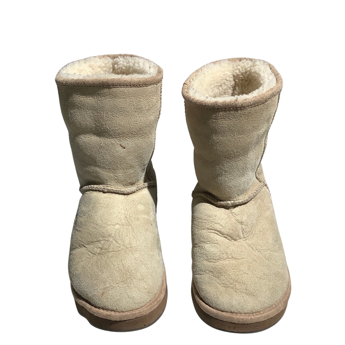 Rainbow Light Tan Faux Suede Short Boots Women’s Size 6W — Cozy, Winter, Casual