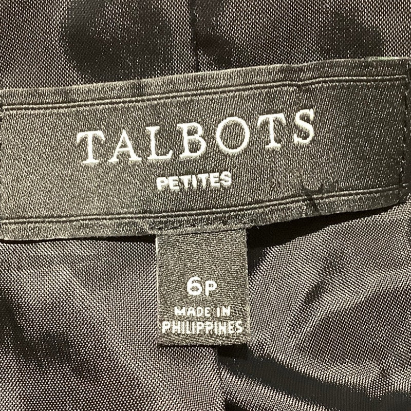 Talbots Black Jacket Women’s Size 6 Petite – Classic, Cotton Blend, Full Zip
