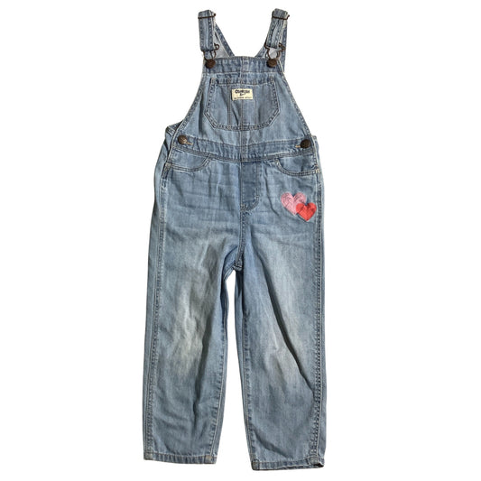 OshKosh B’gosh Denim Overalls Child Size 4T – Light Wash, Vintage, 100% Cotton