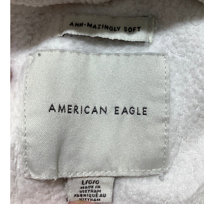 American Eagle California LA Hoodie White Women’s Large — Cropped, Cozy, Graphic