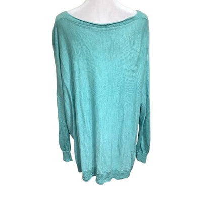 Unbranded Cyan Merino Wool Lightweight Sweater – Minimalist, Cozy, Boho