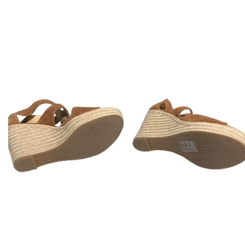 Michael Kors Damita Espadrille Wedge Sandals 9.5M – Suede, Zip Front, Summer