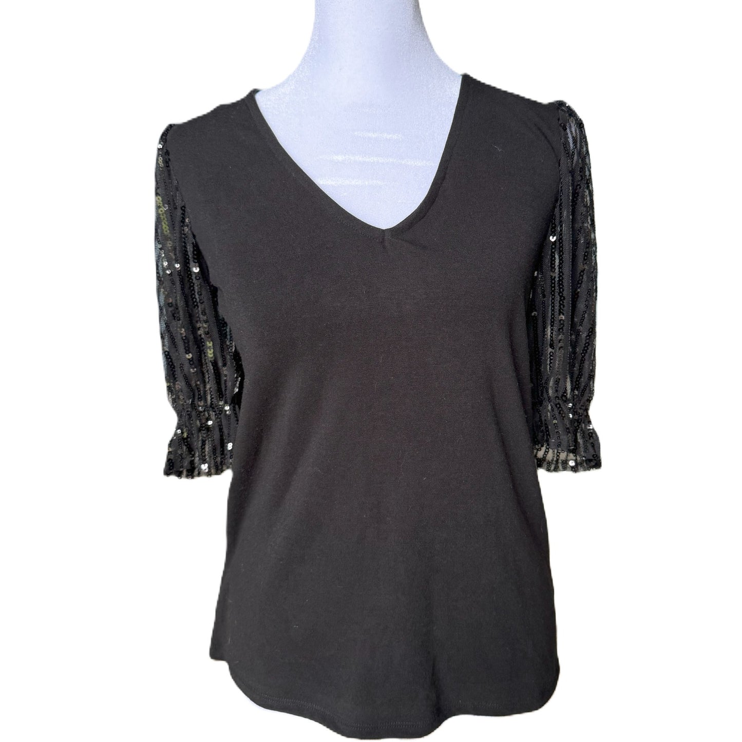 Gibson Look Black Short Sleeve Shirt - Sz S, Chic, Versatile, Comfortable