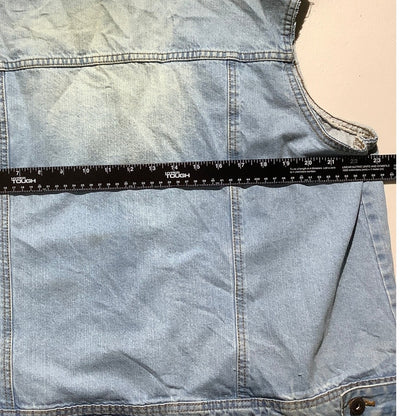Highway Jeans Denim Vest Women’s Size 1X – Light Wash, Distressed, Sleeveless