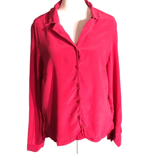 Laura Ashley Pink Silk Blouse Size 10 - Elegant, Feminine, Classic