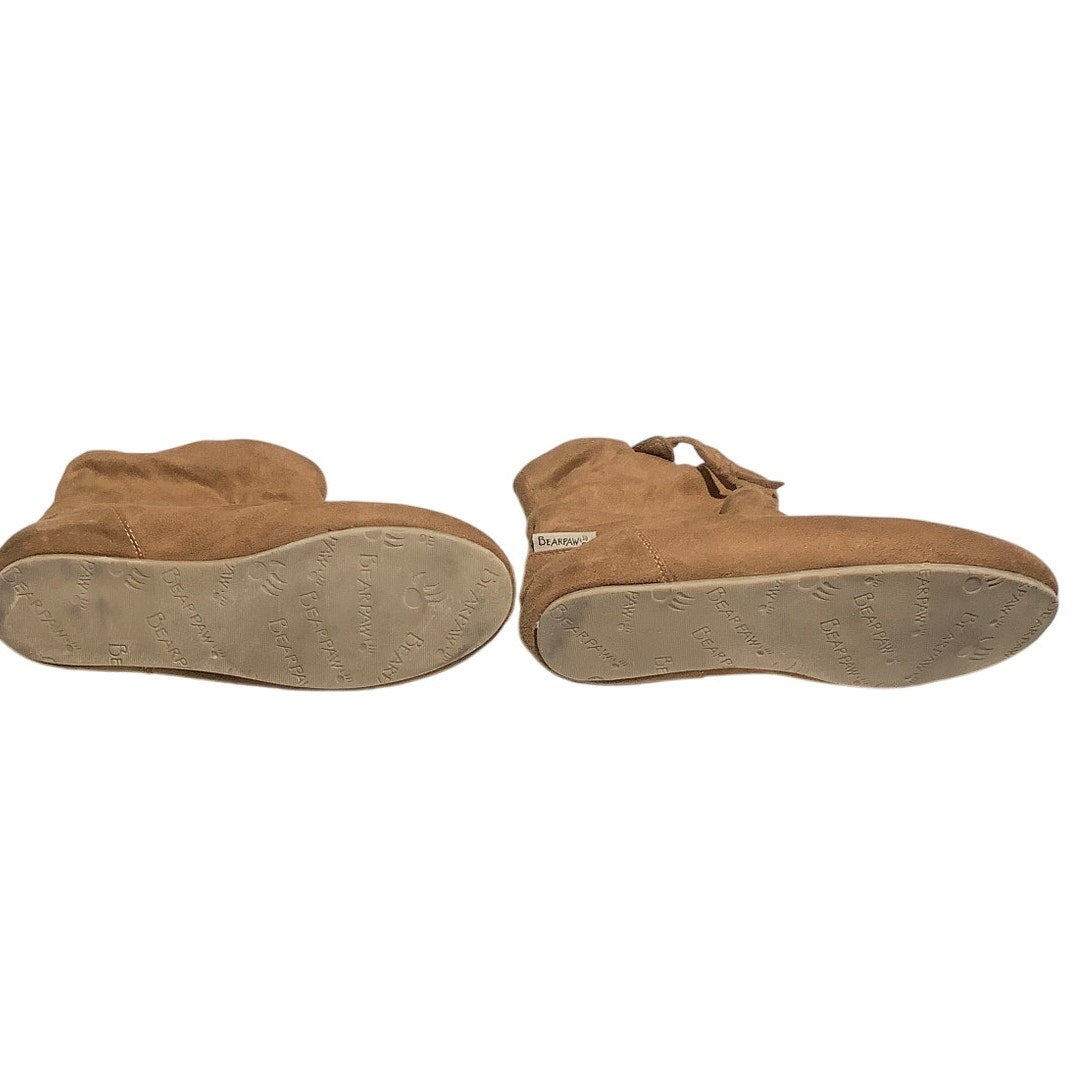 Bearpaw Journey Suede Ankle Boots Brown Women’s 8 — Cozy, Casual, Winter