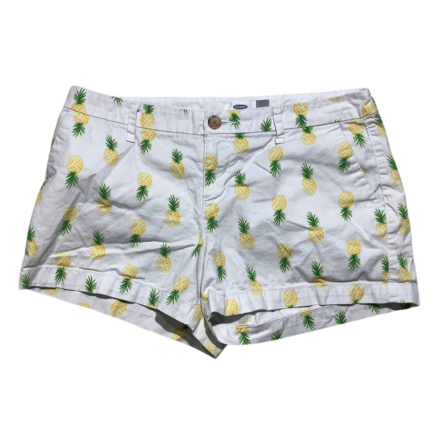 Old Navy Chino Shorts Women's Size 6 Pineapple Print — Tropical, Summer, Casual
