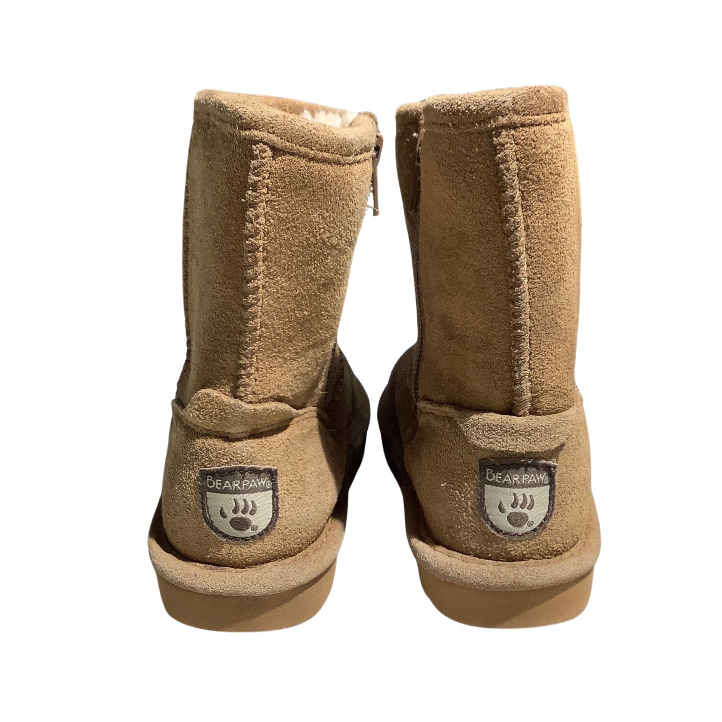 Bearpaw Fur Lined Suede Boots Toddler Size 12 Tan — Cozy, Winter, Classic