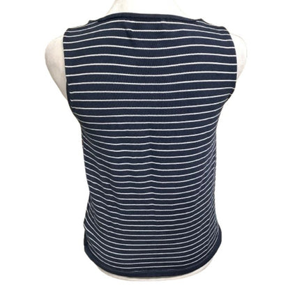 Lauren Ralph Lauren Navy & White Striped Tank Top & Cardigan Set Preppy, Classic