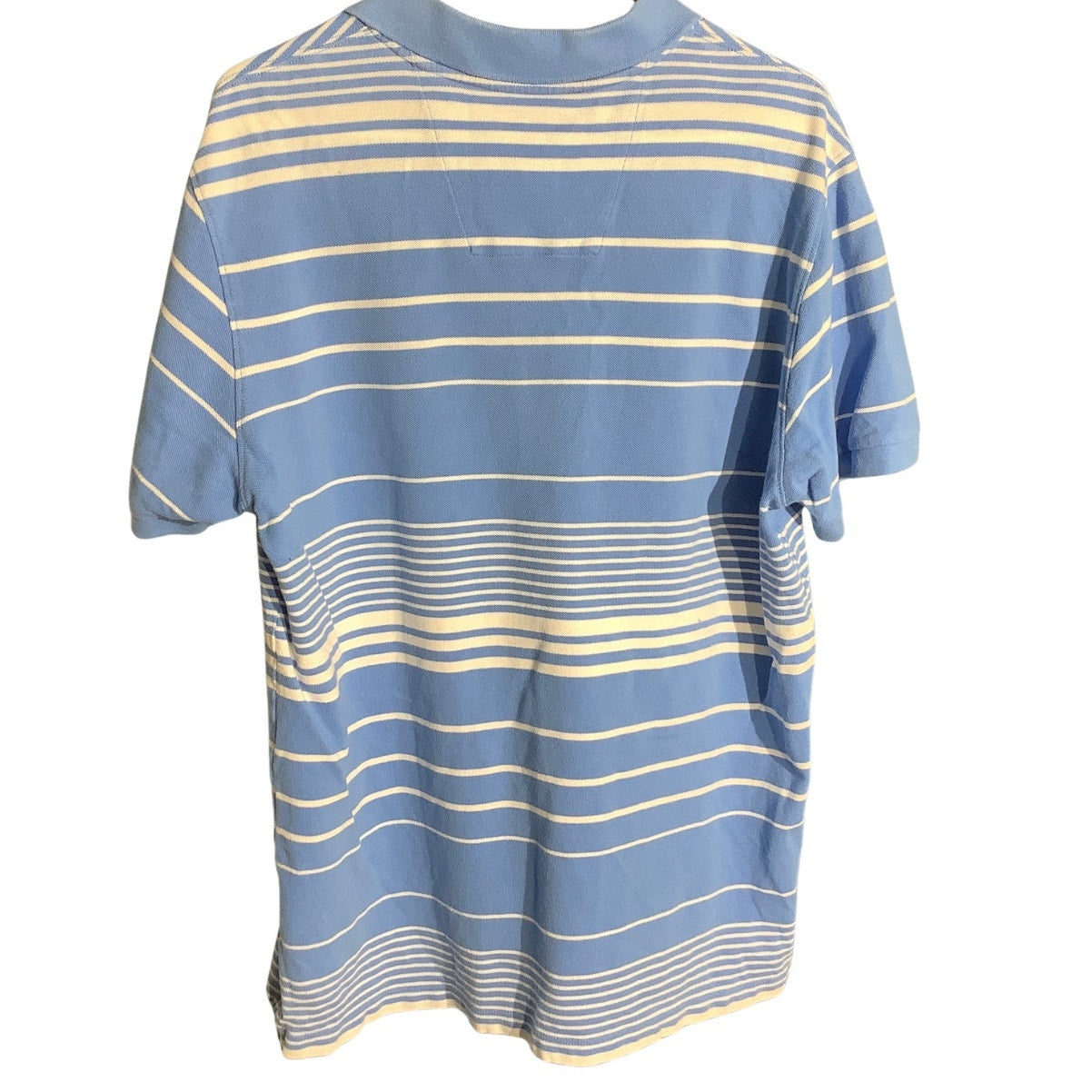 Nautica Blue White Striped Polo Shirt Men’s Size Large — Preppy, Golf, Coastal