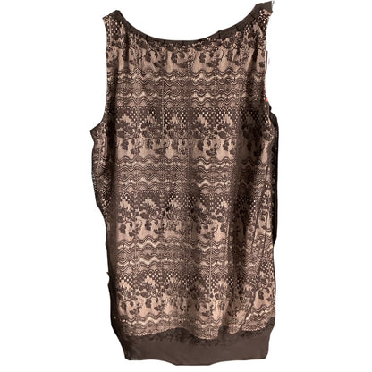 Cabi Emily Lace Overlay Bow Accent Tank Top Women’s S— Romantic, Dressy, Boho