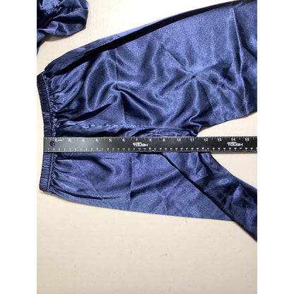 Topgal Satin Pajama Set Girls Size 10 Navy Blue Pink— Sleepwear, Cat Print, Cozy