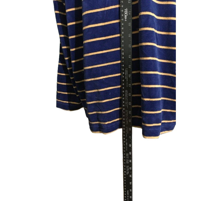 Quaker Factory Dark Blue & Gold Striped Jacket Size XL - Vintage, Glam, Cozy