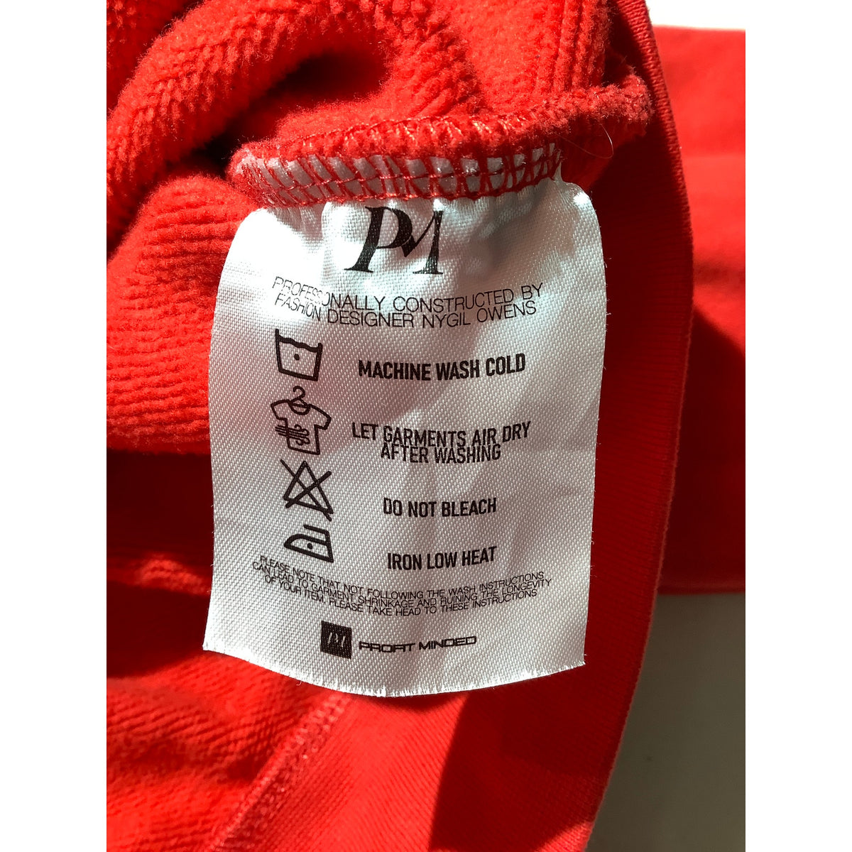 Profit Minded Men's M Red Social Security Zip Up Hoodie Streetwear