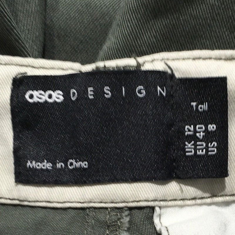 ASOS Design Olive Green Cargo Pants Women’s Size 8 – Streetwear, Utility, Y2K