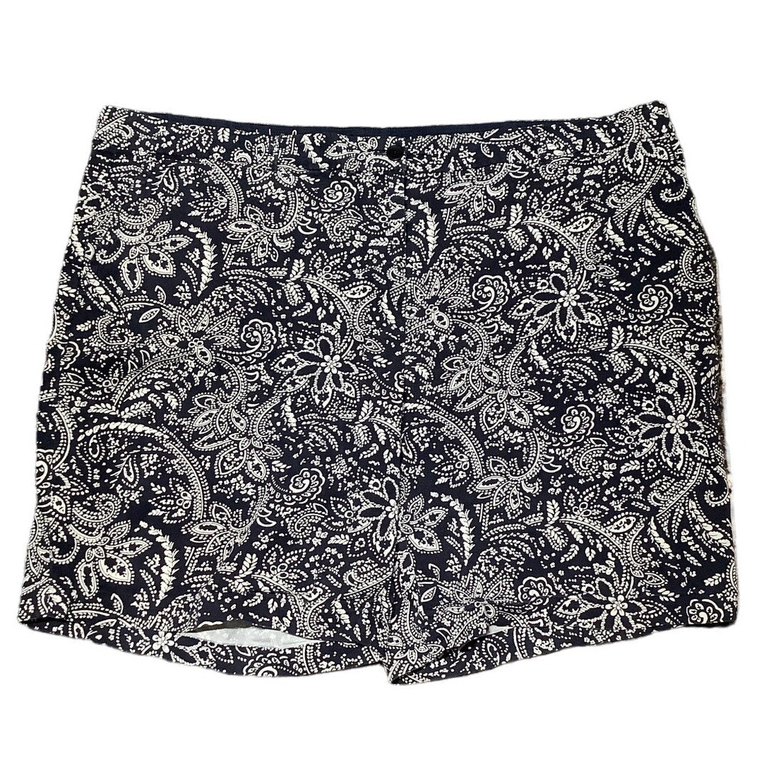 Talbots Women's Plus Size 20W Weekend Shorts - Navy Paisley, Casual, Comfortable