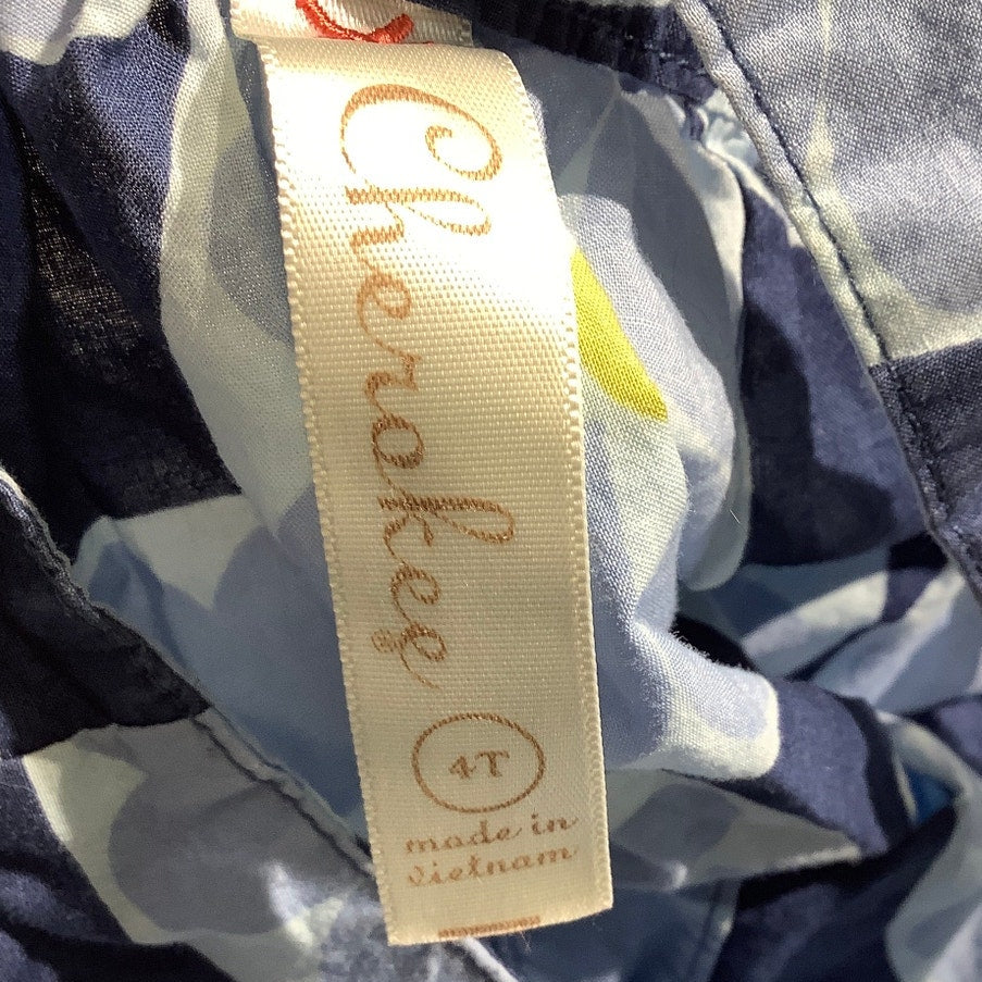 Cherokee Light Blue Floral Sun Dress Girls Size 4T — Summer, Cotton, Casual